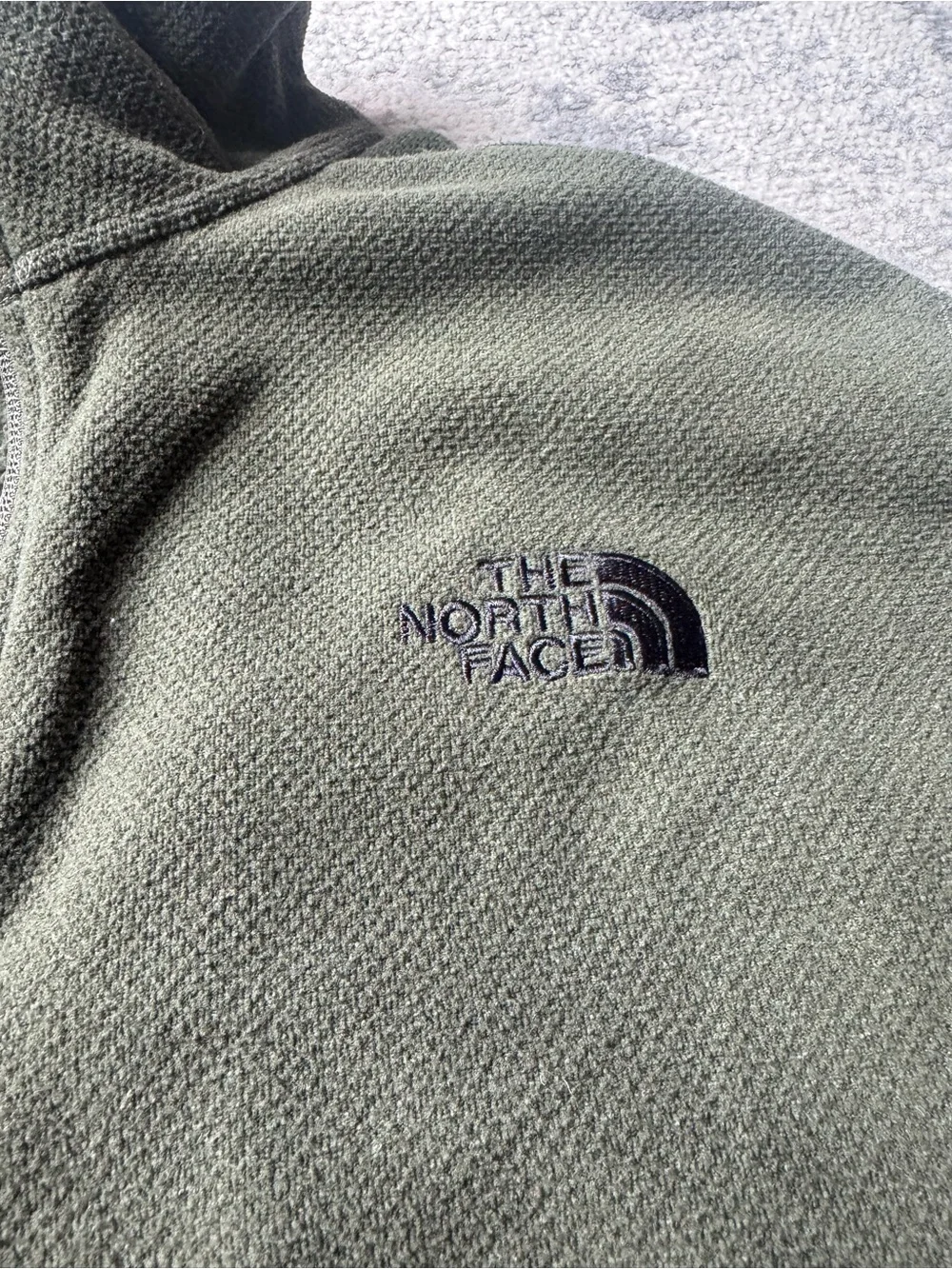 The North Face Olive Zip-Neck Fleece Pullover